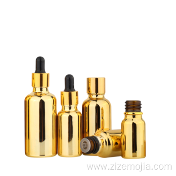 Electroplated Gold Essential Oil Dropper Bottle 30ml